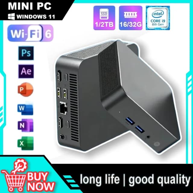 New Intel Core N150 Windows 11 Pro Portable Pc Computer 32GB RAM 1/2TB SSD WIFI 6 BT5.2 4K 60Hz HD Mini Gaming Office Study Pc