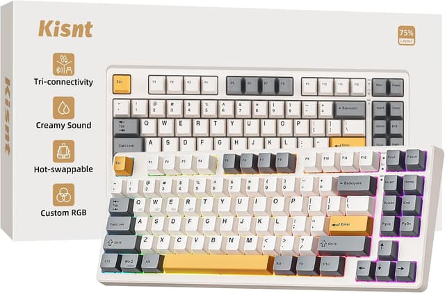Kisnt KN85 Wireless Mechanical Keyboard with 75% Layout and Hot-Swappable Switches